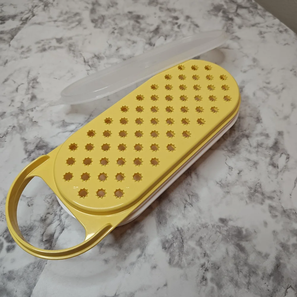 Vintage Tupperware Cheese Grater and Storage Container Yellow